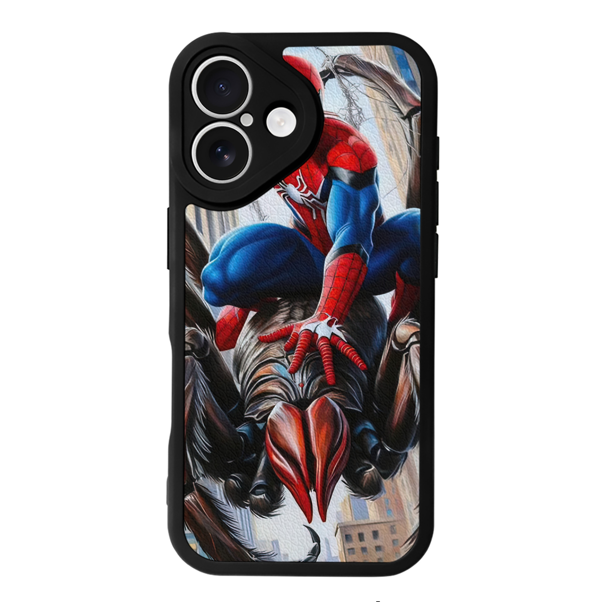 Spider Man スパイダーマン 【iPhone 16シリーズ対応】シリコンスマホケース（レザー調） 材質：シリコン